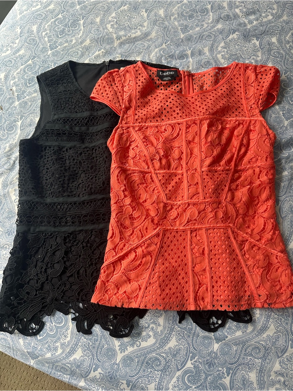 bebe Coral Lace Peplum XS and Black Calvin Klein S